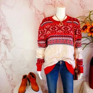 Abercrombie & Fitch super soft Merino wool blend Intarsia sweater